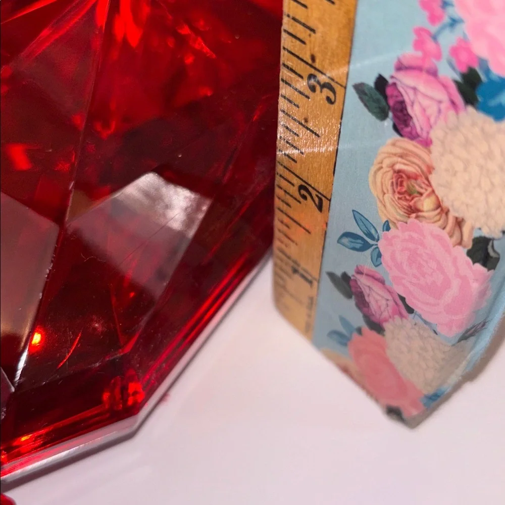 Red Faceted Ornaments Red Gem Christmas Ornaments Set of 6 Red Acrylic Gems